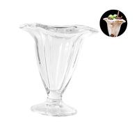 FUNOMOCYA 1 pieza Copa de Helado Transparente de Vidrio de Vaso para Bebidas Frías Postres Jugos y Batidos para Fiestas y Uso y de Limpiar Creativa y Multiusos