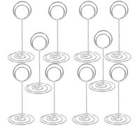 FUNOMOCYA 10 Piezas Soportes para Tarjetas de Mesa de Alambre Espiral Unidades Clip para Notas y Números para Bodas Fiestas y Oficina Plateado de Diseño Estable para Fotos y Señalización