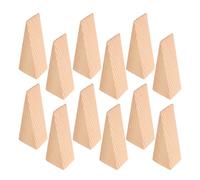 FUNOMOCYA 12 Piezas Bloque De Madera Tope De Puerta Triangular Bloques Triangulares De Madera para Manualidades Tope De Puerta De Piso Triangulares Light Brown