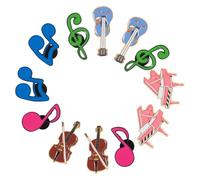 FUNOMOCYA 12 Piezas Broches de Música Aleación Duradera Pines Creativos de Piano Violín y Guitarra Insignias Esmaltadas para Eventos Escolares Conciertos y Viajes para Amantes Música
