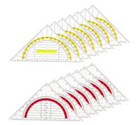 FUNOMOCYA 12piezas Regla Triangular De Transportador De Ángulos Herramienta De Dibujo Manual Regla De Medición para Enseñanza Geométrica De Ángulo Recto