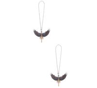 FUNOMOCYA 2 Piezas adorno colgante de coche decoración coche embellecedor auto crucifijo cruz collar vehículo decoración colgante del espejo del accesorios para colgar espejos de