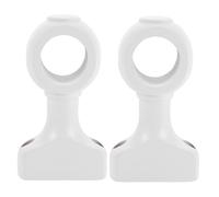 FUNOMOCYA 2 Piezas Cabeza De Barra De Cortina De Madera Maciza Ganchos para Colgar Soporte De Barra De Cortina White