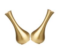 FUNOMOCYA 2 Piezas Mini jarrón de arreglos de latón Decoracion Escritorio decoración pequeño jarrón de Metal Dorado Mini florero centros de Mesa florero en Miniatura Golden