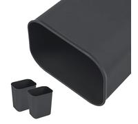 FUNOMOCYA 2 Piezas Papelera Despacho Rectangular de Plástico Negro 8l | Diseño Simple y Ahorra Espacio, para Papel y Objetos del Escritorio, Uso en Baño