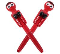 FUNOMOCYA 2 Piezas Pluma De Boxeo Ninja Pluma De La Novedad Escribiendo Bolígrafo Rellenos De Medias Home Office Supplies Bolígrafos Divertidos Suministros De Oficina Escolar Red Tinta