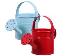 FUNOMOCYA 2 Piezas Regadera de Hierro para Plantas de Rojo y Azul Regadera y Duradera para Jardín y para Riego de Flores y Plantas de Interior Exterior