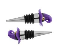 FUNOMOCYA 2 Piezas Tapones Herméticos para Vino con Diseño de Sombrero de Bruja Reutilizables y Prueba de Fugas Preservadores de Bebidas para Fiestas de Halloween y Celebraciones Festivas