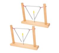 FUNOMOCYA 2 Sets Campanas Triangulares Instrumento Musical de Percusión con Soportes y Golpeadores de Madera Sonido Claro y Resonante para Niños y Principiantes