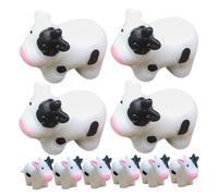 FUNOMOCYA 20 Figuras Miniatura Vaca Blancas para Tartas y Decoración de Fiestas Granja Adornos Pequeños de Resina Duraderos para Jardín Cumpleaños y Manualidades DIY