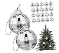 FUNOMOCYA 24 piezas Bolas Espejo Colgantes Decoración Retro Fiesta Disco Navidad Árbol Boda
