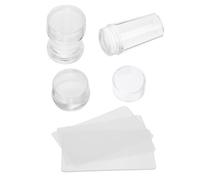 FUNOMOCYA 3 Juegos Estampador de Uñas de Silicona Sellos Transparentes para Uñas con Raspadores en Salón y Obsequio