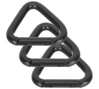 FUNOMOCYA 3 Piezas Mosquetón Triángulo Resistente para Escalada Clip Metálico con Cierre de Resorte Ligero y Compacto para Montaña Camping y Llavero Color Negro