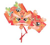 FUNOMOCYA 3 Piezas Sobres Rojos Plegables Año del Dragón Papel Resistente con Diseño Chino Tradicional Compartimentos para Tarjetas Paquetes de Dinero Suerte para Año