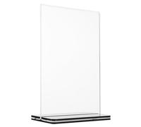 FUNOMOCYA 3 piezas Soporte de Sobremesa Acrílico Doble Cara Transparente con Base Negra Estable Expositor T para Menús Fotos y Anuncios Restaurantes Oficinas y Eventos de Unidades Vertical