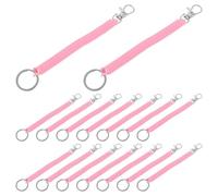 FUNOMOCYA 30 Llaveros Retráctiles con Resorte Espiral Rosa Cordón Elástico para Llavero con Mosquetón Metálico Antirrobo y Portátil para Llaves y Teléfono Uso Diario y Viajes