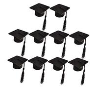 FUNOMOCYA 30piezas Mini Gorras De Graduación con Borlas Negras para Botellas De Tapones Decorativos para Fiestas De Graduación y Celebraciones