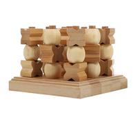 FUNOMOCYA 3D Juego de Tres en Raya de Bambú, Juego Educativo, Rompecabezas Lógico de Sudoku, Juguete Creativo para Desarrollo Cognitivo y Coordinación Manual, Ajedrez Infantil 1 Pieza