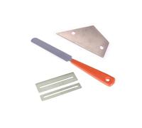 FUNOMOCYA 3piezas Herramienta Guitarra Trastes Coronar Kit Mango Lijado Regla Triangular Almohadilla Pulido Duradera Fácil