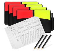 FUNOMOCYA 4 Juegos Tarjetas de Árbitro Fútbol con Tarjetas Rojas y Amarillas PVC Soporte Duradero y Cuaderno para Anotaciones para Partidos y Entrenamientos de Árbitros