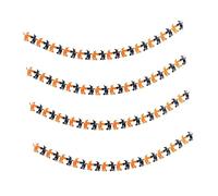 FUNOMOCYA 4 Pieces De Latte De Bruja Bunting De Halloween Decoración De Halloween Suministros De Fiesta Decoraciones De Fiesta Víspera De Todos Los Papel Negro