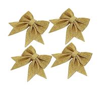 FUNOMOCYA 4 Piezas de Oro de Navidad decoração Christmas Decor decoração de decoración Cinta de árbol de Navidad Interior Arco del árbol de Navidad Adorno de Lazo Golden