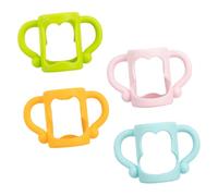 FUNOMOCYA 4 piezas Manijas de Silicona para Biberones Asas Ergonómicas Antideslizantes para Agarre Cómodo y Fáciles de Instalar Colores Surtidos para Teteros de Resistentes y Lavables Agua