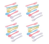 FUNOMOCYA 40 Juegos Mini Cubiertos Coloridos para Casitas de Muñecas Tenedores y de Detallados para Juego y Decoración