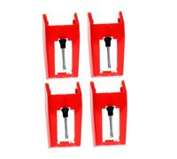 FUNOMOCYA 4pcs Universal Fonograph Agujas Stylus Gramophone Reemplazo (rojo)
