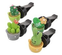 FUNOMOCYA 4piezas Ambientador De Coche Forma De Cactus Clips Aromaterapia Para Ventilación Decoración Interior De Auto Accesorios De Para Coche Original Para y Familia