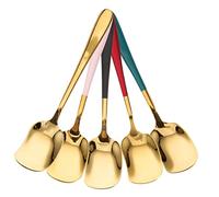 FUNOMOCYA 5 piezas Cucharas de Postre Inoxidable Cucharillas Ergonómicas para Helado Café y Resistente y Fácil de Limpiar para Hogar y Cafetería
