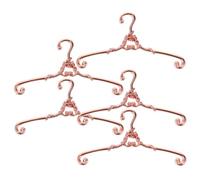 FUNOMOCYA 5 Piezas Perchas Miniatura para Muñecas Colgadores Metálicos Vintage Rosa Dorado para Armario de Casa de Muñecas Prácticos y Seguros