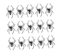 FUNOMOCYA 50 Anillos de Araña de Plástico para Halloween, Fiesta y Casa Embrujada, Accesorios Espeluznantes, Color Negro, Tamaño Único, Decoración y Juguete Temático para Celebraciones
