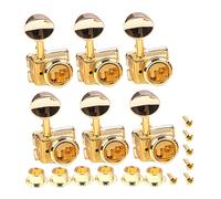 FUNOMOCYA 6 Piezas Cadena De Bloqueo Correcta Afinación Sintonizador De Guitarra Eléctrica Sintonizadores Clavijas Afinadores De Guitarra Acustica Cabezas De Máquina Dorado El Plastico