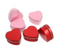 FUNOMOCYA 6 Piezas Cajas Metálicas Forma Corazón con Tapa Unidades Rojo y Rosa Cajas Regalo Portátiles para Dulces Velas y Pequeños Detalles para Bodas y San Valentín