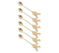 FUNOMOCYA 6 Piezas Cuchara De Postre De Acero Inoxidable Cucharas De Postre Ice Cream Spoon Sundae Spoons Golden
