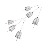 FUNOMOCYA 6 Piezas Jaula Cebo Acero Inoxidable para Pesca al Aire Soporte para Alimentador de Carpa Trampa Multiusos para Anguilas Camarones y Cangrejos Fácil Montaje y Transporte