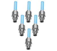 FUNOMOCYA 6 Piezas Luz LED para Ruedas de Bicicleta Tapas Neón de Válvula Colores Accesorios para Llantas con Luz Intermitente Azul para Seguridad y Estilo Ciclista