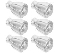 FUNOMOCYA 6 Piezas Remates de Barra de Cortina Grandes de Plástico Soplado Tapa Decorativa para Barra Romana Color Plateado Brillante Accesorios para Decoración y Cierre Hogar