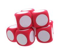FUNOMOCYA 8 Dados de Espuma Rojos de 6 Cm para Borrado Seco, Fáciles de Agarrar Caras DIY, Ideales para Juegos y Educación Escolar