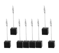 FUNOMOCYA 8 Piezas Clips para Notas con Base Cuadrada de Resina Negra, Soporte con Pinza de Cocodrilo Metálica, Juego para Oficina, Decoración de Escritorio y Organización de Mensajes