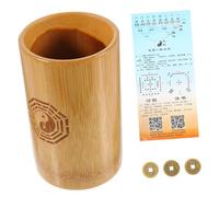 FUNOMOCYA Adivinación con Monedas de Cobre y Cubo de Bambú Premium Accesorio Chino para Fortuna y Actividades Templos Resistente y