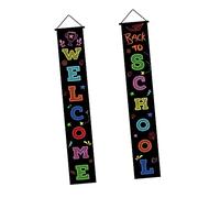 FUNOMOCYA Banner Colgante de Bienvenida para Puerta Decoración para Aula y Fiesta de Regreso Clases de Banderines de Poliéster con Impresión Duradera y Colores