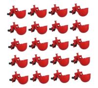 FUNOMOCYA Bebedero Automático Ajustable para Aves Pequeñas, 20 Piezas En Color Rojo, Diseño Seguro para Pollos y Codornices En Ambientes Agrícolas