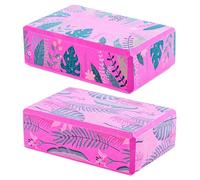 FUNOMOCYA Bloques de yoga duraderos 2 piezas, set creativo de fitness en color rosa, herramienta auxiliar para bailar y ejercicios de estiramiento, ideal para niños y práctica de danza