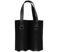 FUNOMOCYA Bolsa para Botellas De Vino De Fieltro Negro, Porta Vino con Asa Resistente, Capacidad para 2 Botellas, Almacenamiento Seguro para Bebidas, Adecuado para Fiestas y Regalos
