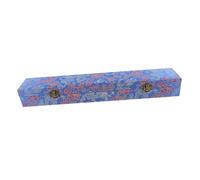 FUNOMOCYA Caja de Almacenamiento Bordada para Abanicos Chinos Plegables con Tapa Soporte Portátil Elegante para y Conservación de Recuerdos Clásico Azul