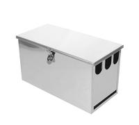 FUNOMOCYA Caja de Almacenamiento de Cuchillos de Cocina Cerradura y Tapa, Estuche Portátil de Acero Inoxidable 3 Ranuras Extra Gruesas para Chefs Profesionales, Seguro Prueba, Adecuado