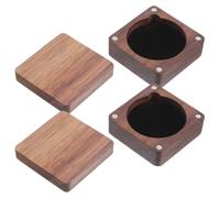 FUNOMOCYA Caja de Madera de Nogal para Monedas de Desafío 2 Piezas 4,8x4,8x2,5 Cm Tapa, Vitrina Portátil para Monedas Conmemorativas y Exhibición de Insignias Coleccionables