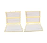 FUNOMOCYA Caja para Guardar de Microscopio, Estuche de Almacenamiento Reutilizable para 100 Diapositivas, Doble Línea, Color Beige, 2 Piezas, Organizador Seguro para Laboratorio y Estudios